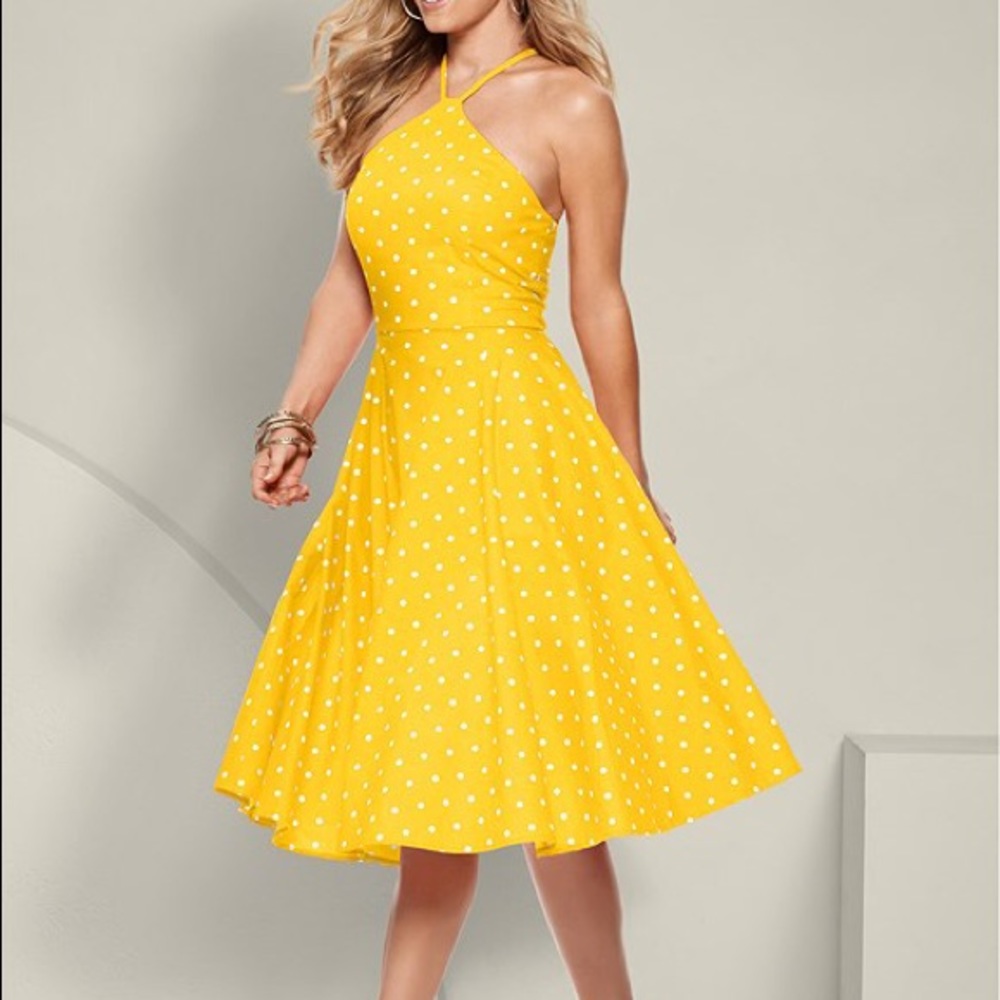 Polka dot yellow dress